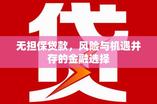 惠安无担保贷款，风险与机遇并存的金融选择