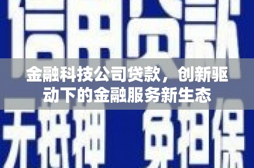 惠安金融科技公司贷款，创新驱动下的金融服务新生态