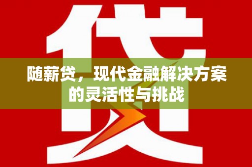 惠安随薪贷，现代金融解决方案的灵活性与挑战