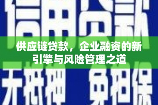 惠安供应链贷款，企业融资的新引擎与风险管理之道