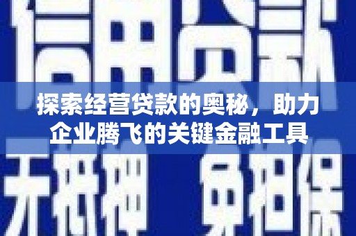 惠安探索经营贷款的奥秘，助力企业腾飞的关键金融工具