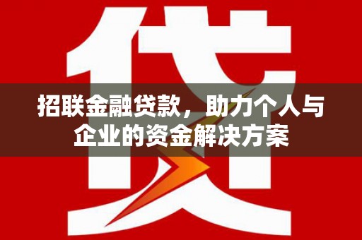 惠安招联金融贷款，助力个人与企业的资金解决方案