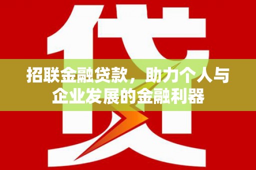 惠安招联金融贷款，助力个人与企业发展的金融利器