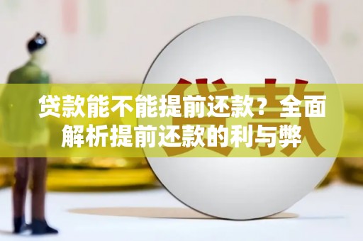 惠安贷款能不能提前还款？全面解析提前还款的利与弊