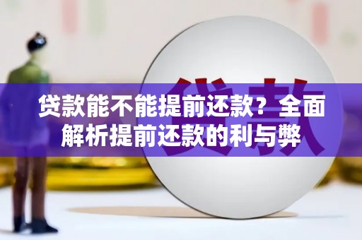 惠安贷款能不能提前还款？全面解析提前还款的利与弊