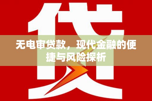 惠安无电审贷款，现代金融的便捷与风险探析