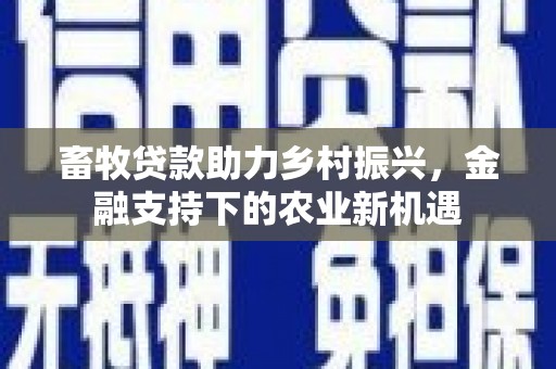 惠安畜牧贷款助力乡村振兴，金融支持下的农业新机遇