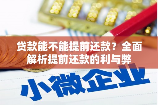 惠安贷款能不能提前还款？全面解析提前还款的利与弊