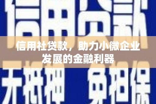 惠安信用社贷款，助力小微企业发展的金融利器