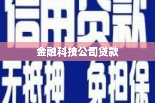 惠安金融科技公司贷款
