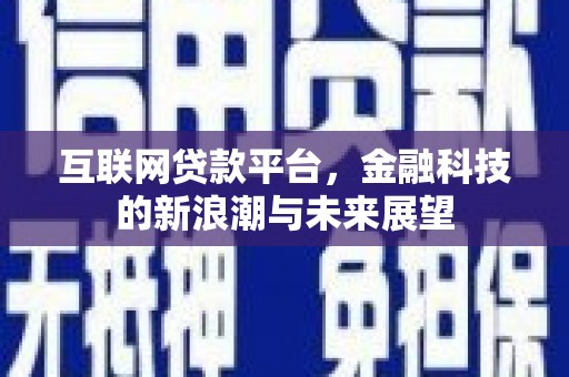 惠安互联网贷款平台，金融科技的新浪潮与未来展望