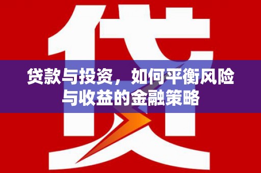 惠安贷款与投资，如何平衡风险与收益的金融策略