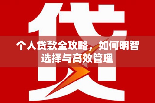 惠安个人贷款全攻略，如何明智选择与高效管理