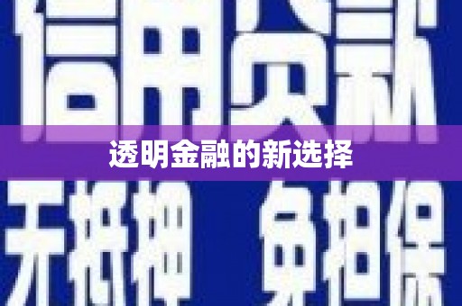 惠安透明金融的新选择