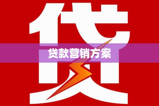 惠安贷款营销方案